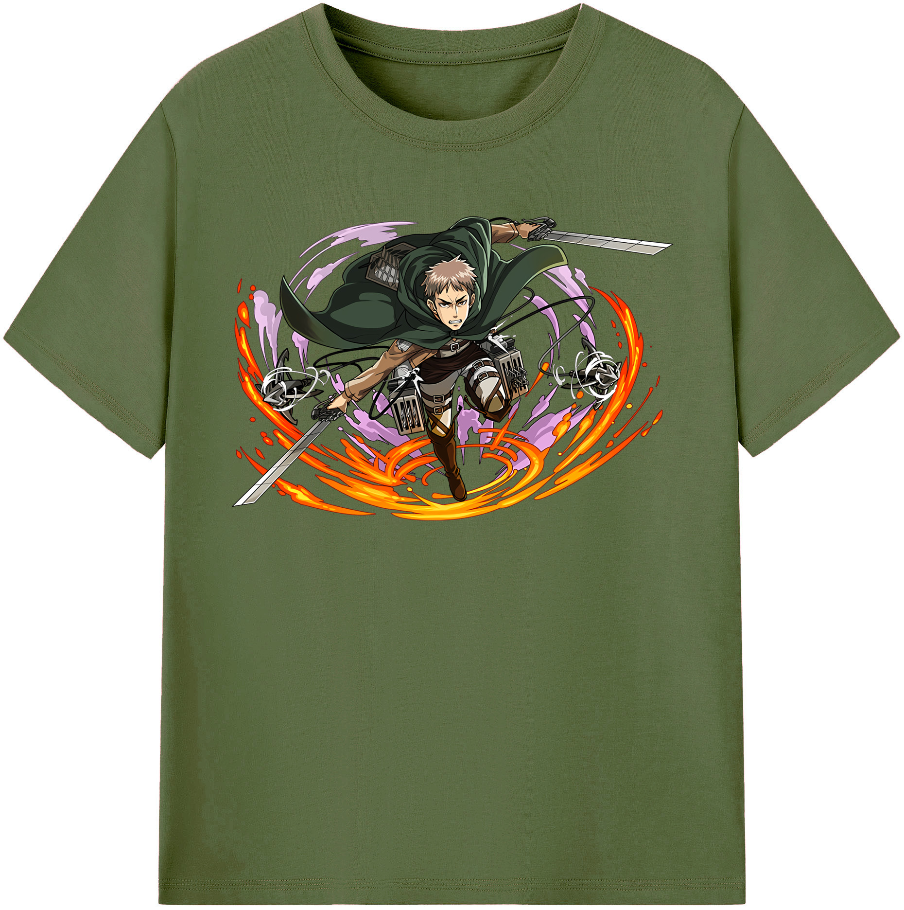 （画像用） 進撃の巨人 ジャン・キルシュタイン Attack on Titan Jean Kirstein 綿100％半袖Tシャツ（フロントプリント）